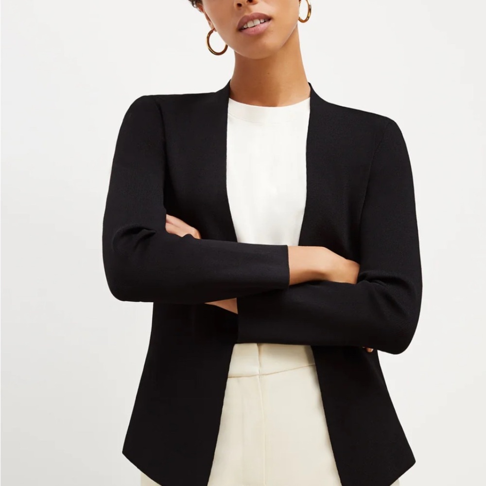 MM Lafleur Black Open-Front Blazer